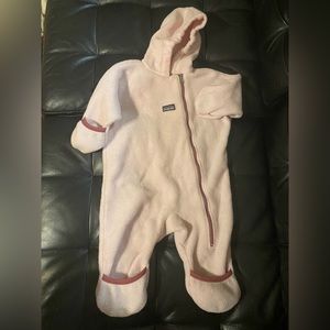 Light pink Patagonia fleece bunting 12months